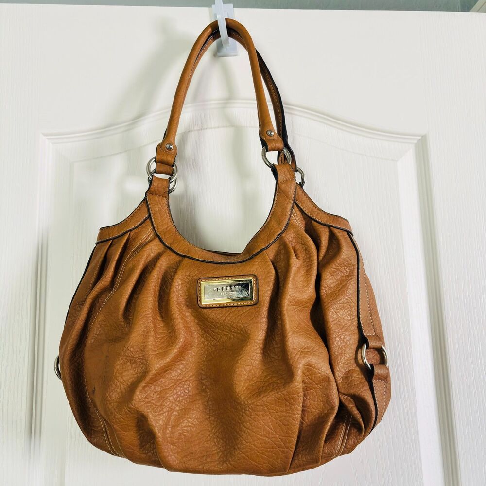 Rosetti Slouchy Hobo Shoulder Bag Brown Faux Leather Large Everyday Tote